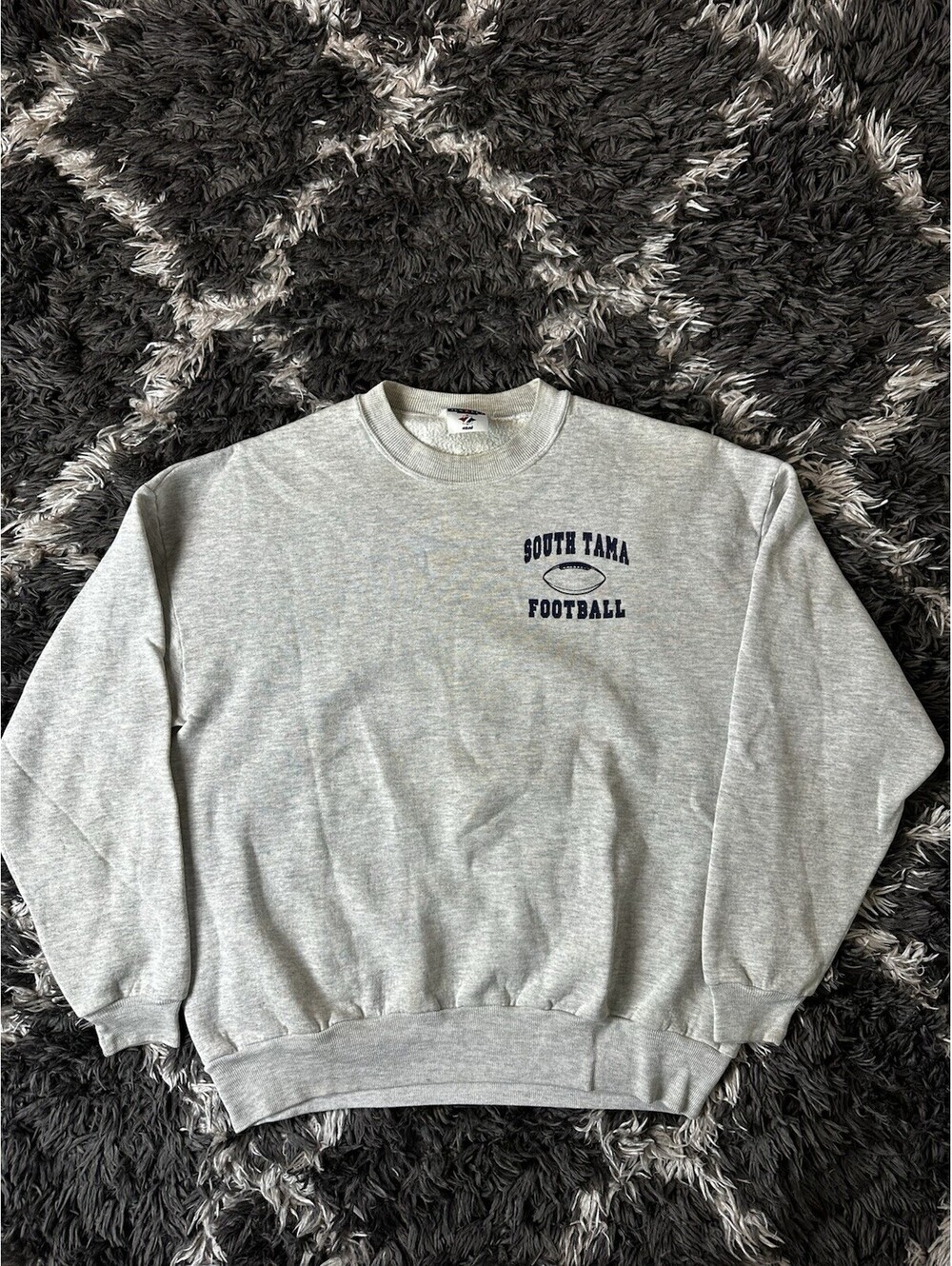 Vintage 90s Jerzees Sweatshirt Mens XL Gray South Tama Football Crewneck USA